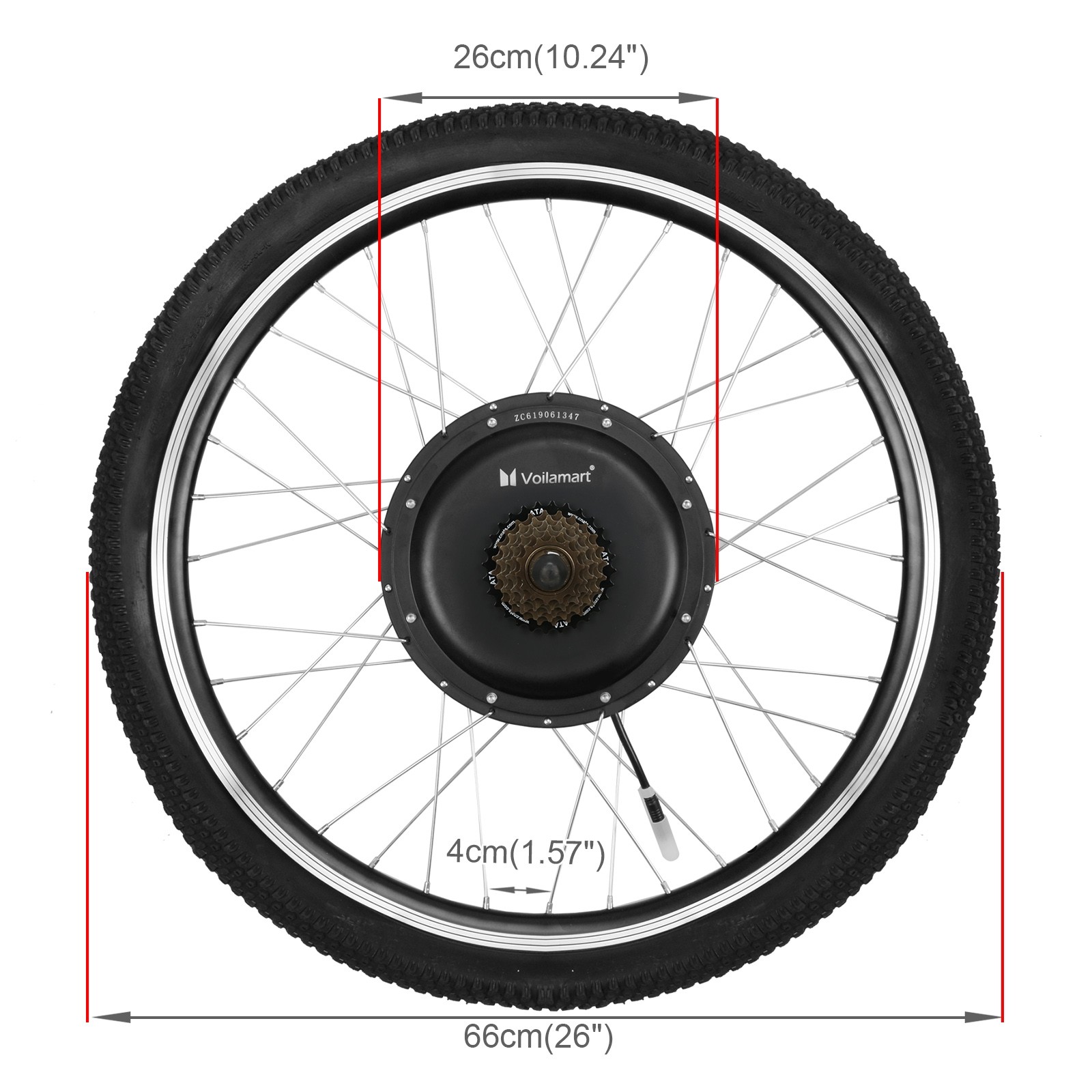 Voilamart Waterproof V W Rear Wheel Electric Bicycle