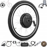 Voilamart 26" 48V 1500W Waterproof Electric Bike Bicycle Conversion Kit Rear Wheel with LCD